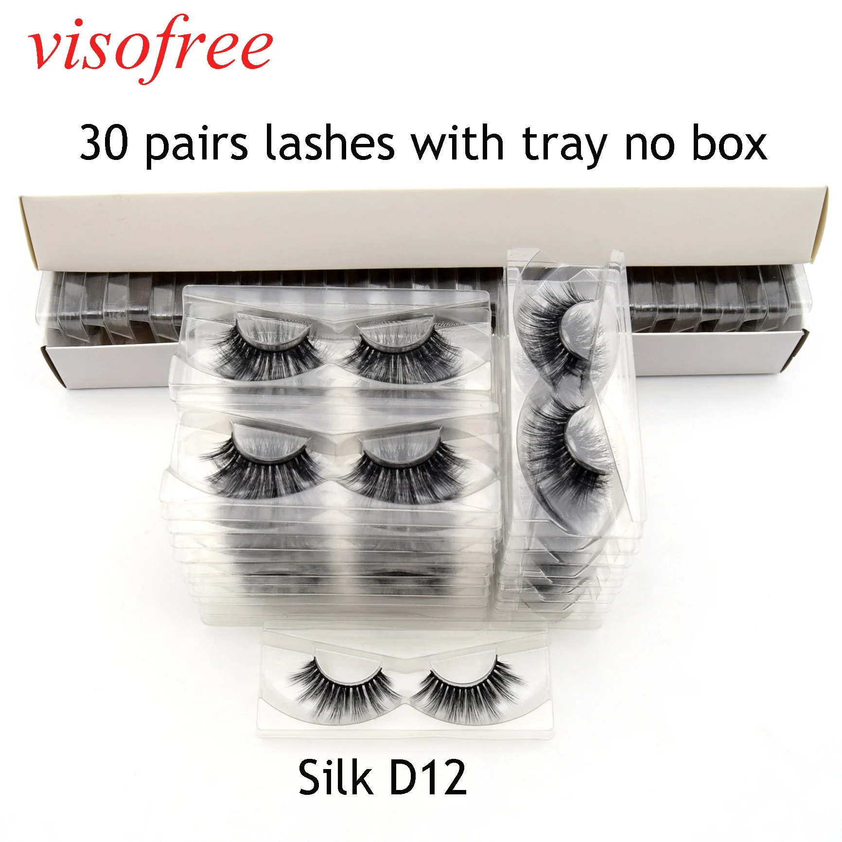 Visofree 30 парт/лот 100% ручная работа настоящая норка накладные ресницы 3D полоса