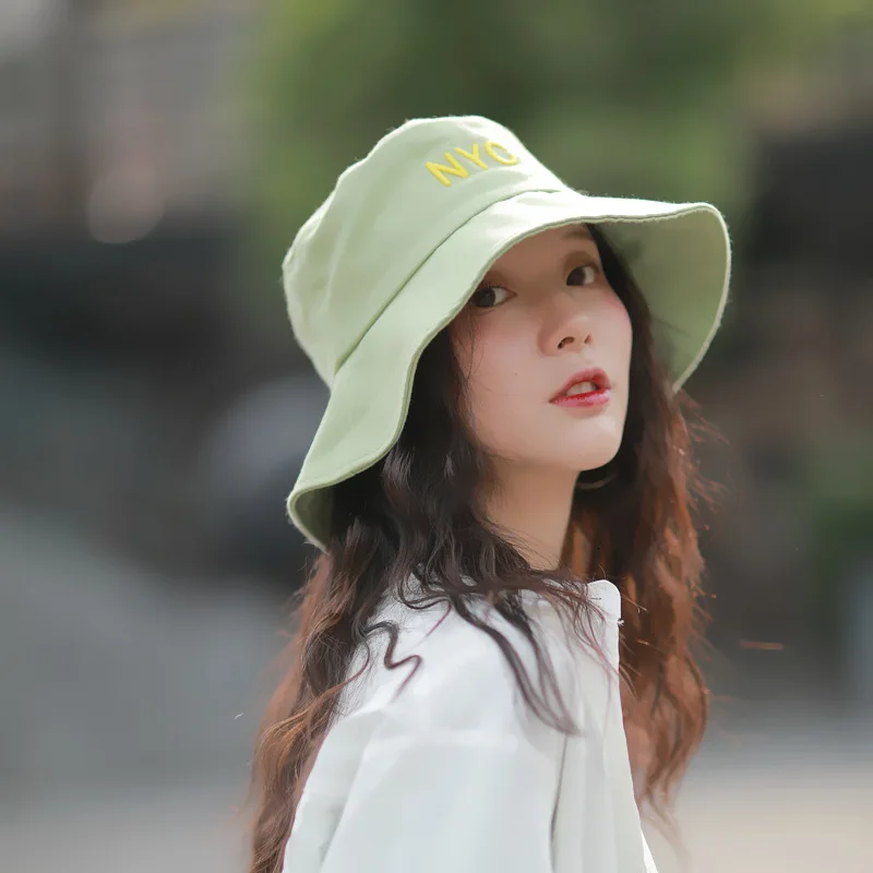 Осенняя Ins Рыбацкая шляпа женская с буквенным принтом в Корейском стиле простая