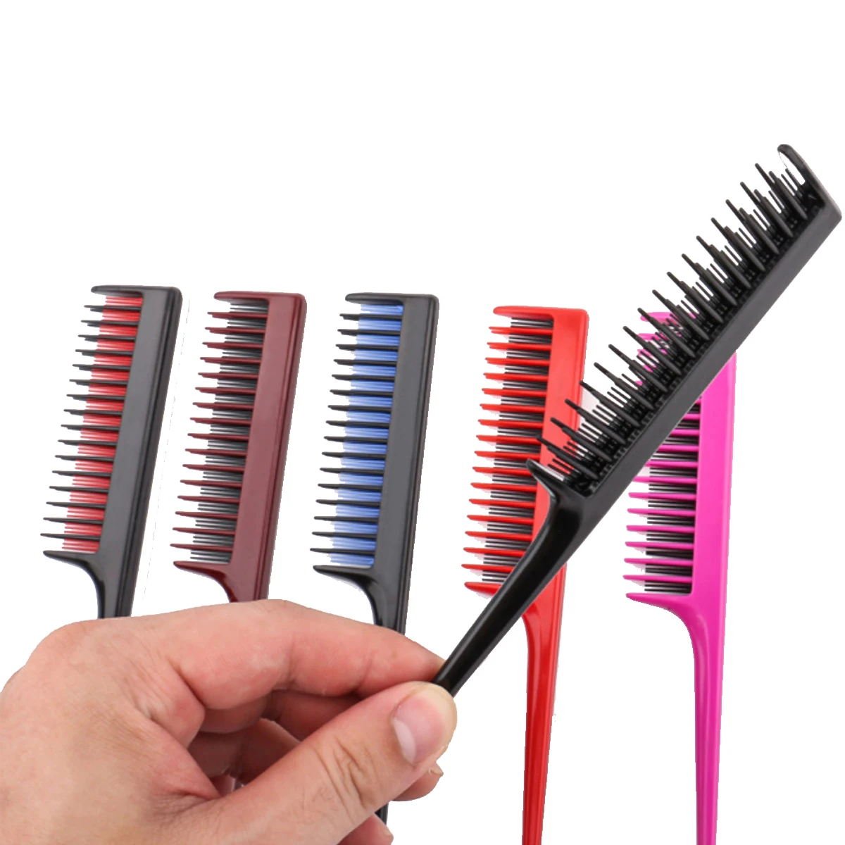 1 шт. 2021 новые продукты тройной расческа крысиный хвост сзади щеткой расчесывание
