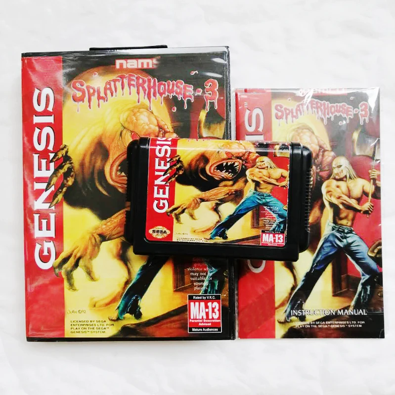 Splatter House Part 3 16 bit MD игровая карта картридж с розничной коробкой и руководством по