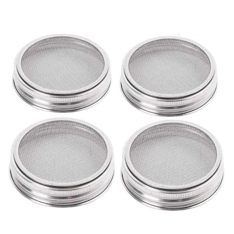 

Stainless Steel Jar Lids Mesh Strainer Seed Germination Lid Kit for Mason Jar Sprout Growing Home Supplies,70mm