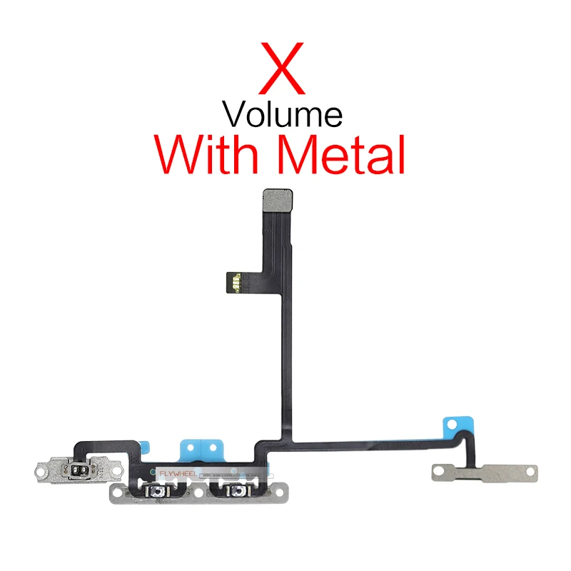 1 шт. power On Off Flex для iPhone 5 5S 5C 6 6S 7 8 Plus X громкость вверх-вниз ключ для боковой кнопки ленты гибкий кабель с металлом