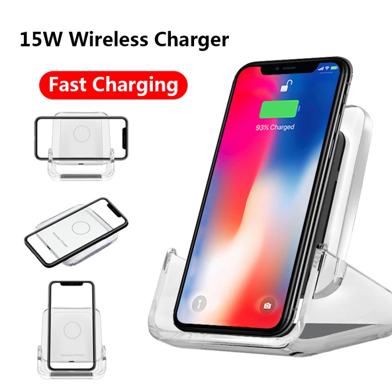 

15W Fast Wireless Charging Charger Stand Desktop Fast Charging Dock Removable Mobile Phone Chargers Charging Dropshipping
