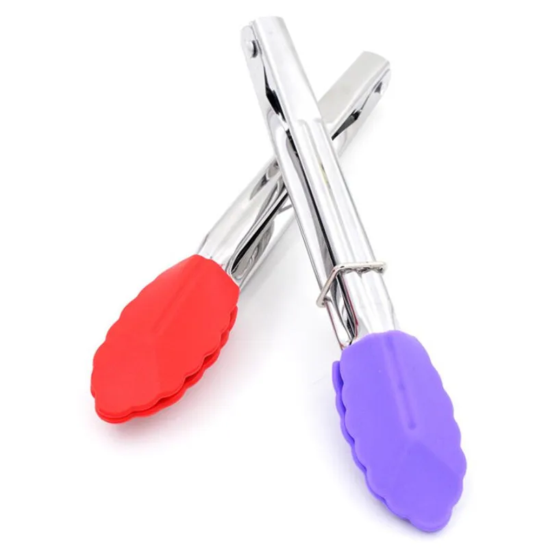 7 дюймов силиконовые щипцы для барбекю наконечники Кухонные мини термостойкий