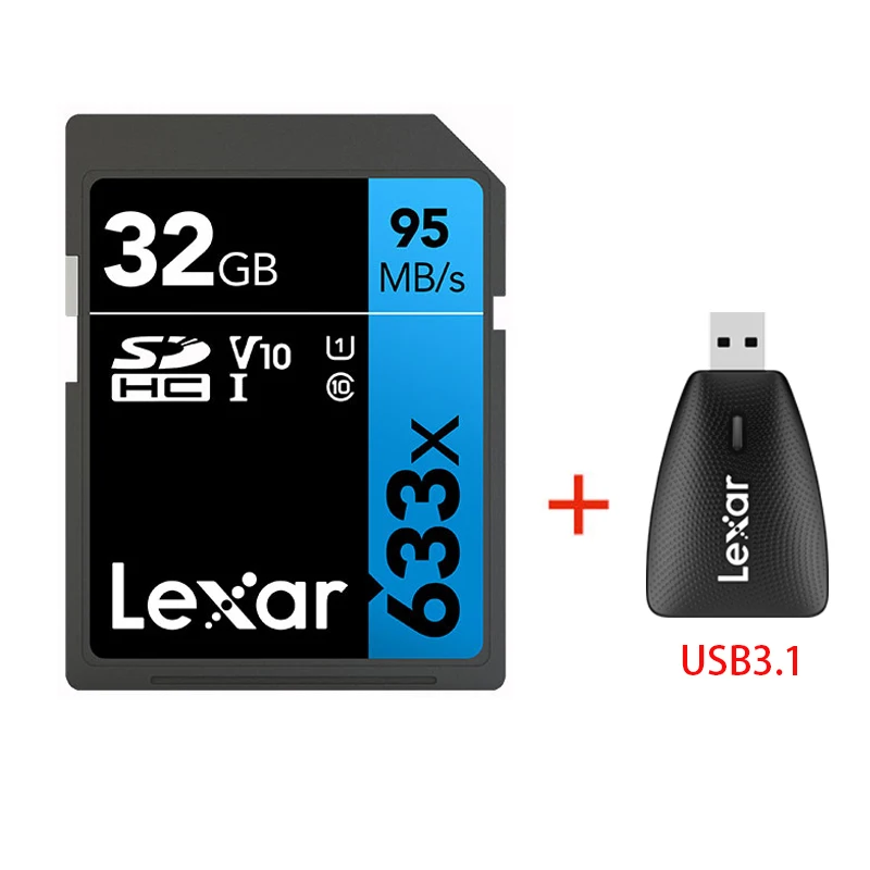 Оригинальная карта памяти Lexar 95 м/с 633x16 ГБ 32 U1 SDHC 64 Гб 128 256 U3 SD SDXC класс 10 для