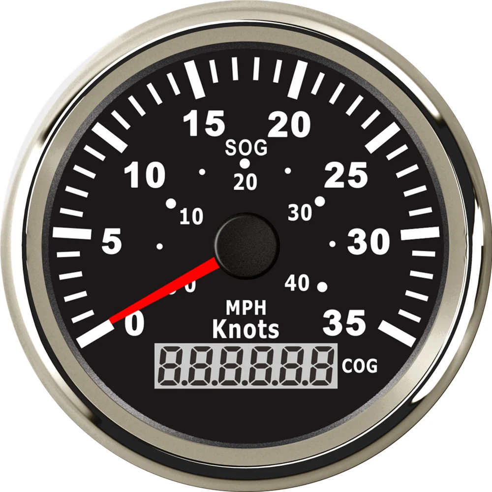 Free Shipping 1pc 85mm 0-35knots GPS Speedometers 9-32v Speed Mileometers 0-40MPH COG with Red Backlight Antenna for Boat Yacht |