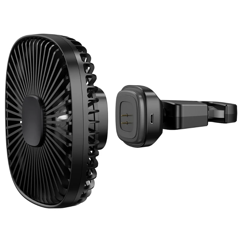 

Magnetic Rechargeable Car Back Seat Headrest 2 Speed Fan Air Cooling Fan