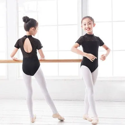 

2020 Ballet Leotards Summer Black Lace Girls Kids Vest Ballet Clothing Dancewear Children Dancing Leotards