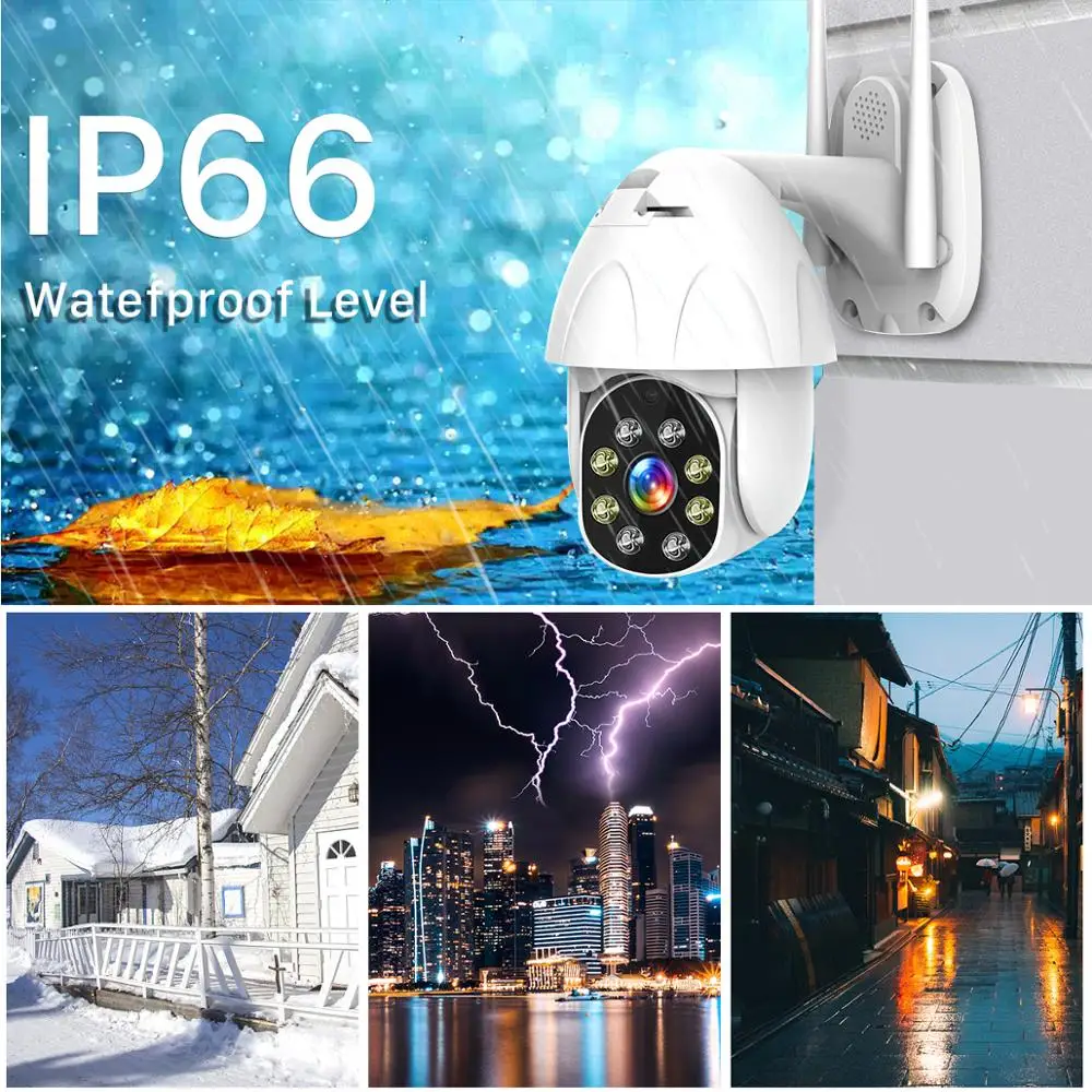 IP Wifi камера 1080P беспроводная безопасности наружная 2MP HD наблюдения аудио Onvif IR
