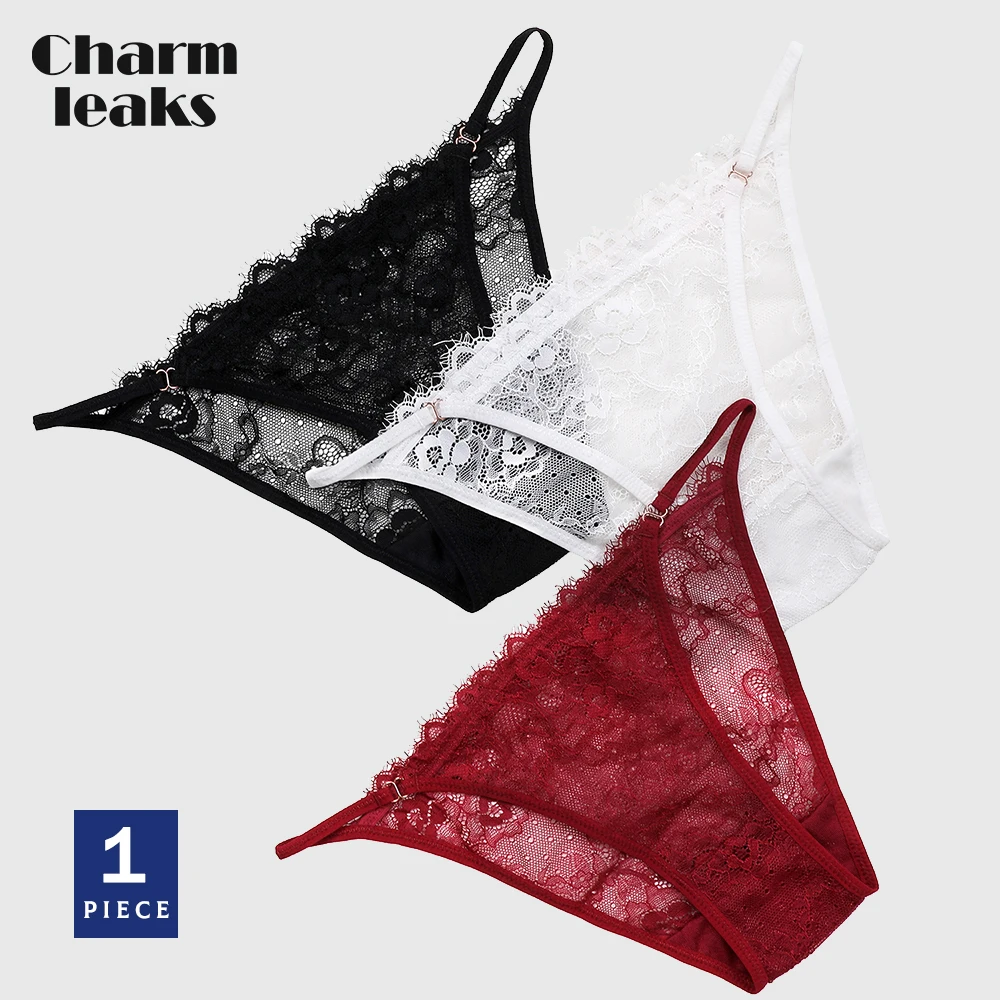 

Charmleaks Women's Sexy Panties Lace Thong G String Low Rise Bikini Lingerie 1 PCS