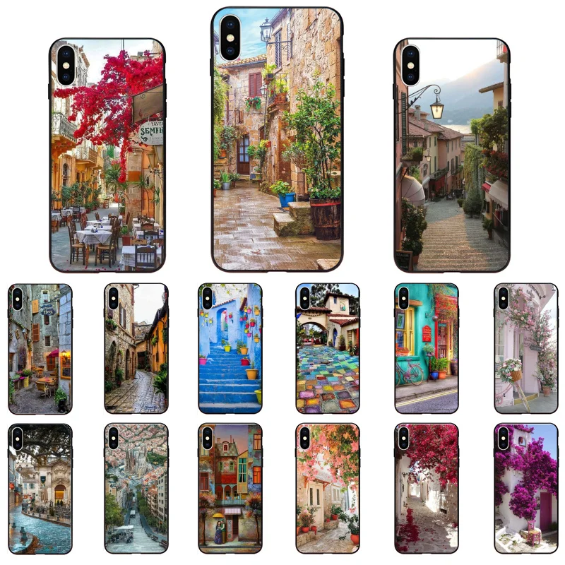 

Travel italy France London Flower Phone Case for iphone 13 12 11 Pro Max 13 12mini XS MAX X XR SE2 8 7 Plus Case