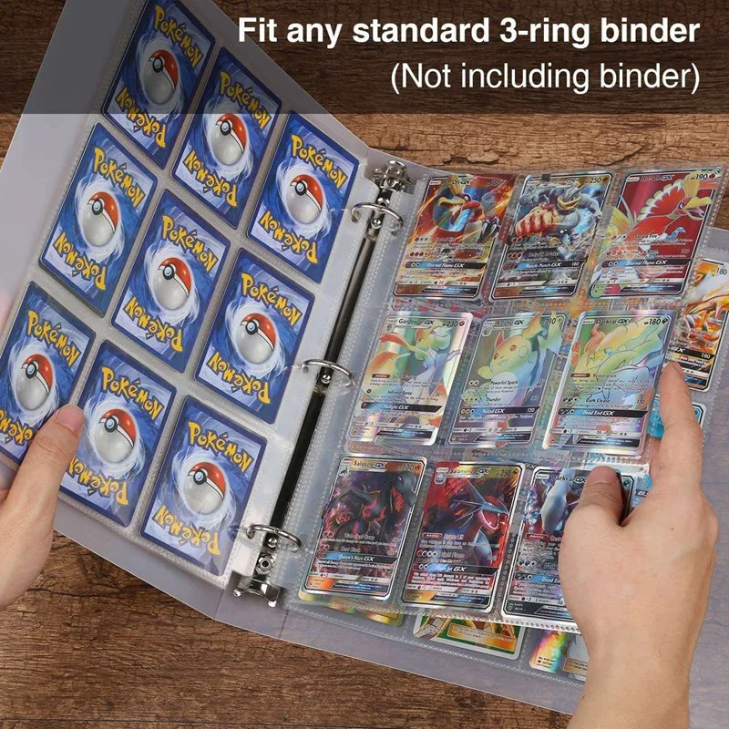 

Trading Card Sleeves Pages, 9 Pocket Pages Protectors for Sport Cards, Coupon, 50 Pack for 3 Ring Binder Sheets