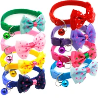 adjustable neck strap for cats and dogs bowknots bells collars pet supplies for cats cats and dogs accessories