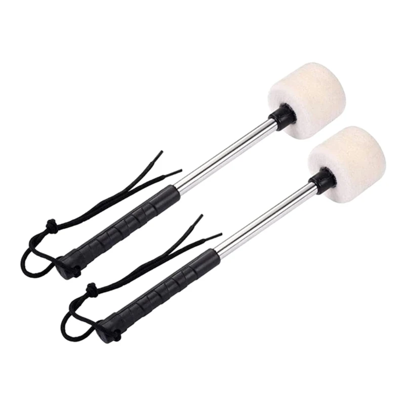 

Bass Drum Mallet Drumstick Wool Felt Head Percussion Instrument Mallets Timpani Stick with Stainless Steel Handle 1 Pair