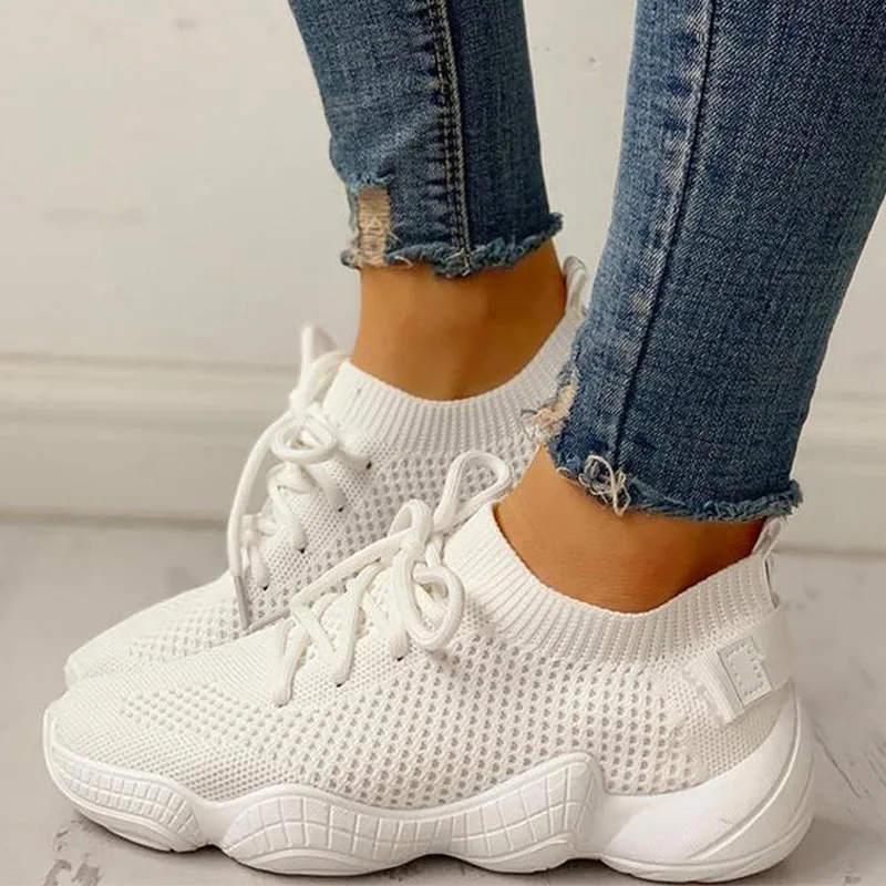 Обувь из сетчатого материала Повседневная обувь на шнуровке с вулканизированной