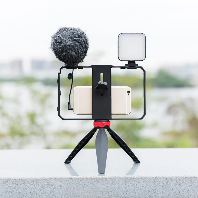 

YELANGU PC204 Smartphone Video Rig Mounts Filmmaking Case Handheld Phone Video Stabilizer Grip Tripod Mount Stand