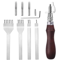 nonvor leather groover tool7 in 1 pro adjustable 1246 prong lacing stitching chisel set leathercraft stitching punch kits