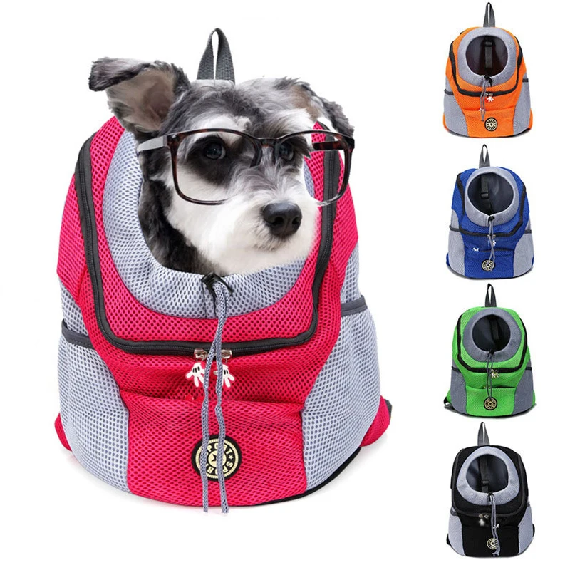 

Outdoor Double Shoulder Portable Travel Backpack Outdoor Pet Dog Carrier Bag Pet Dog Front Bag Mesh Backpack Travel Accessories