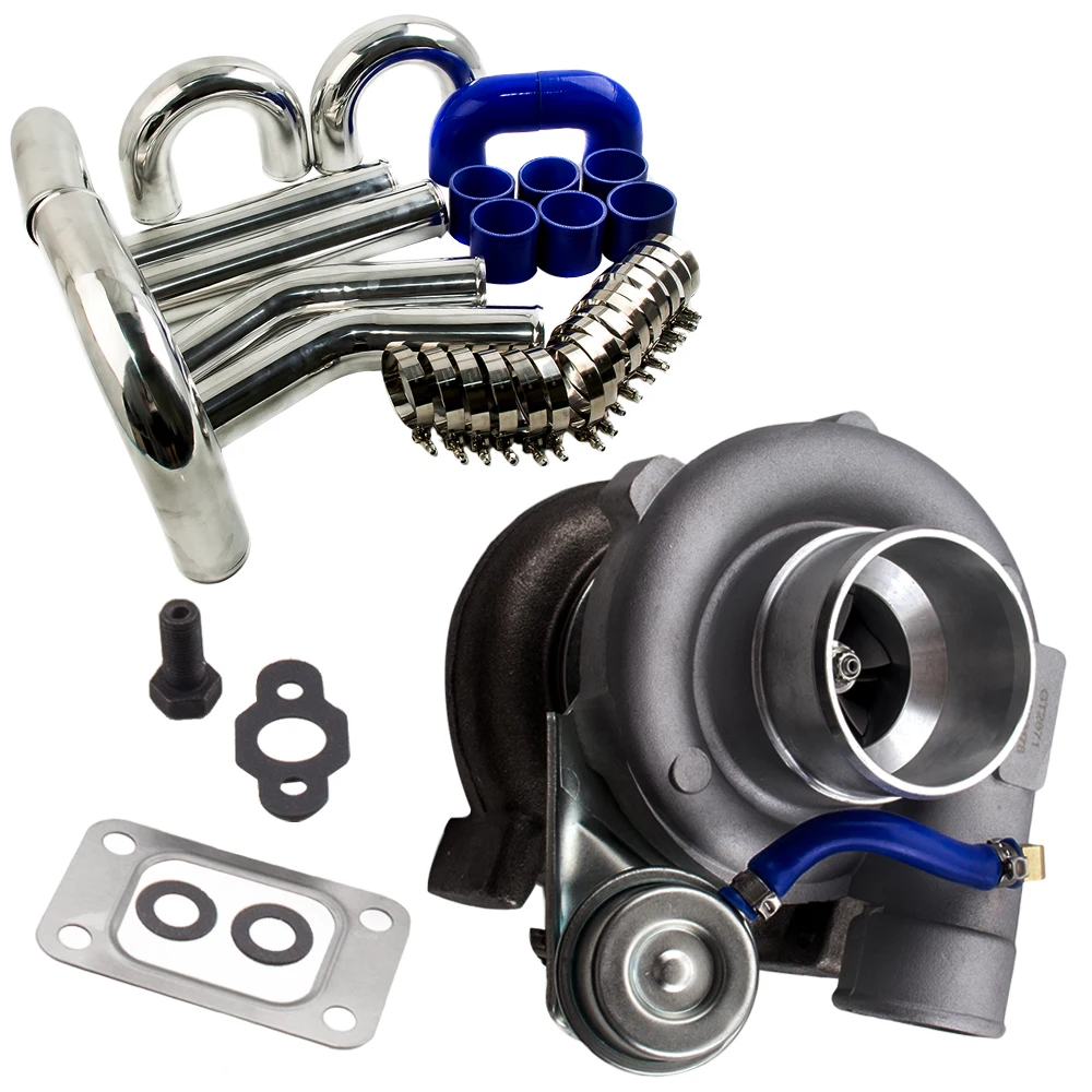 Универсальный Турбокомпрессор T25 T28 и труба для интеркулера 3 дюйма 76 мм синий