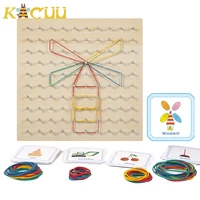 montessori baby creative toy graphics rubber tie nail boards with cards diy puzzle math game educational toys for children kids