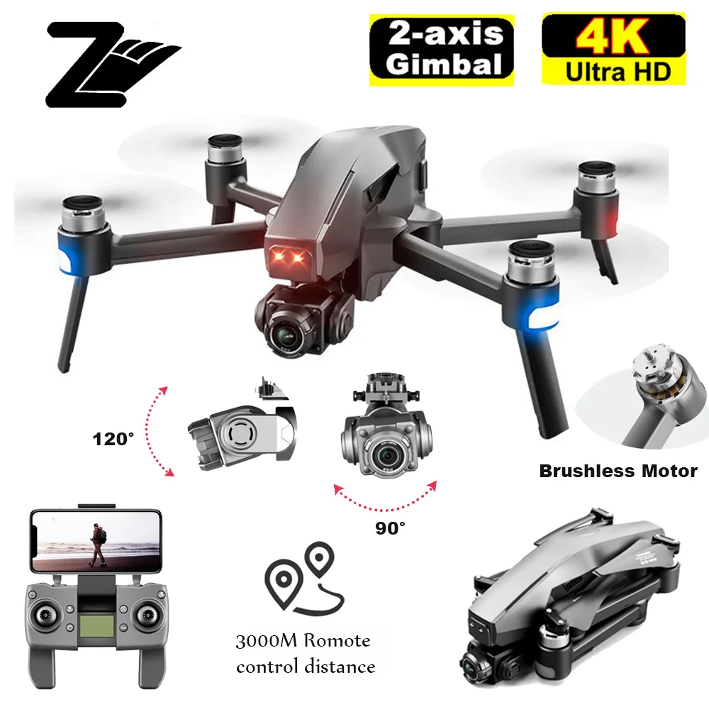

M1 GPS Drone With Two-Axis Gimbal 4K Professional Camera 5G WIFI FPV Dron Brushless Motor 30mins Distance 3km Rc Quadcopter