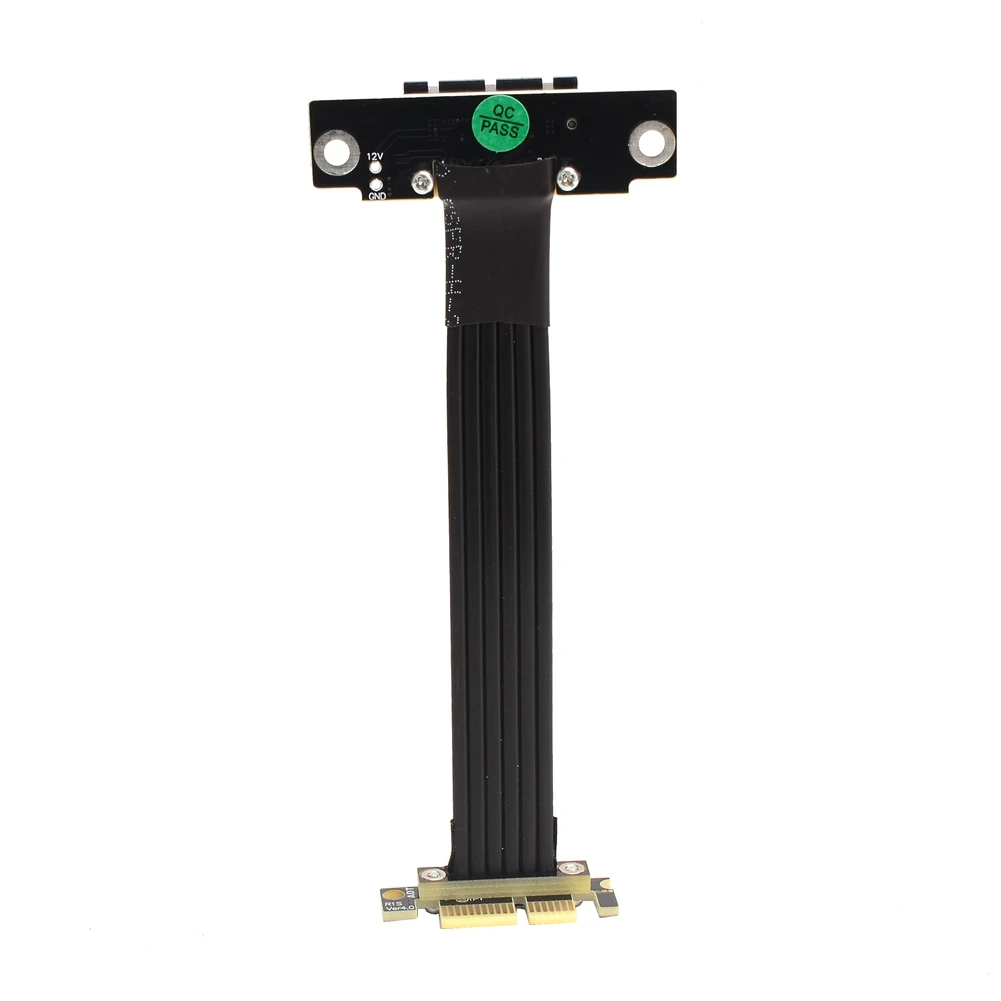 Кабель расширения PCIE 1x черный серебристый двойной 90 градусов PCI E 4 0x1 до x1 16 ГБ/Bps