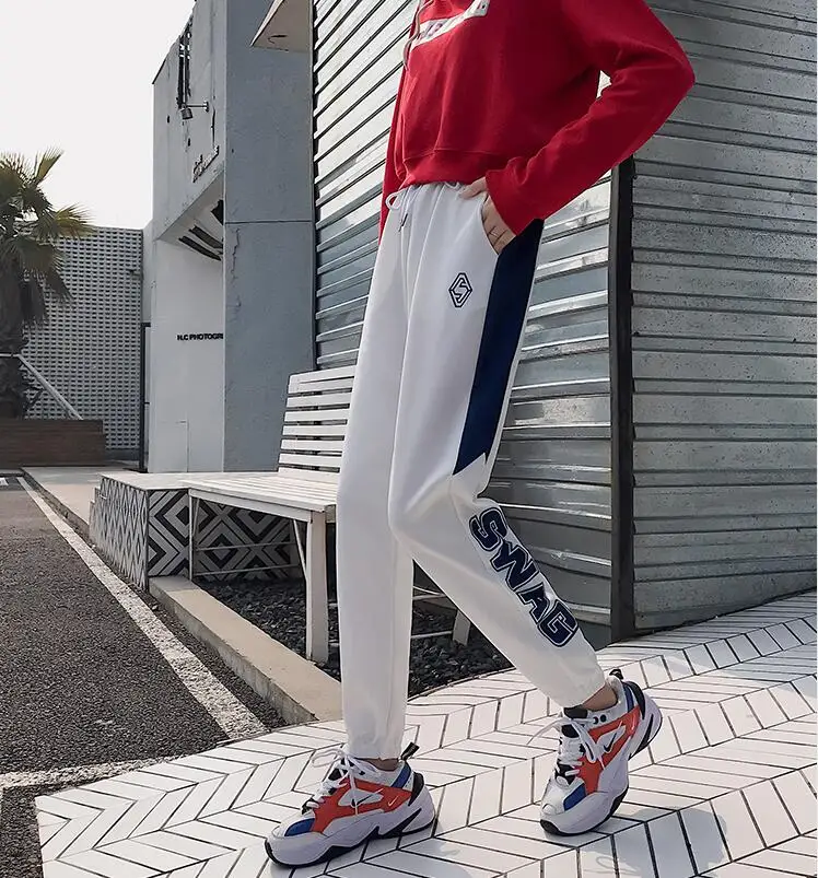 Осенние женские брюки японские Kawaii Harajuku Ulzzang повседневные свободные Ins Harlan повседневные брюки женская одежда для женщин