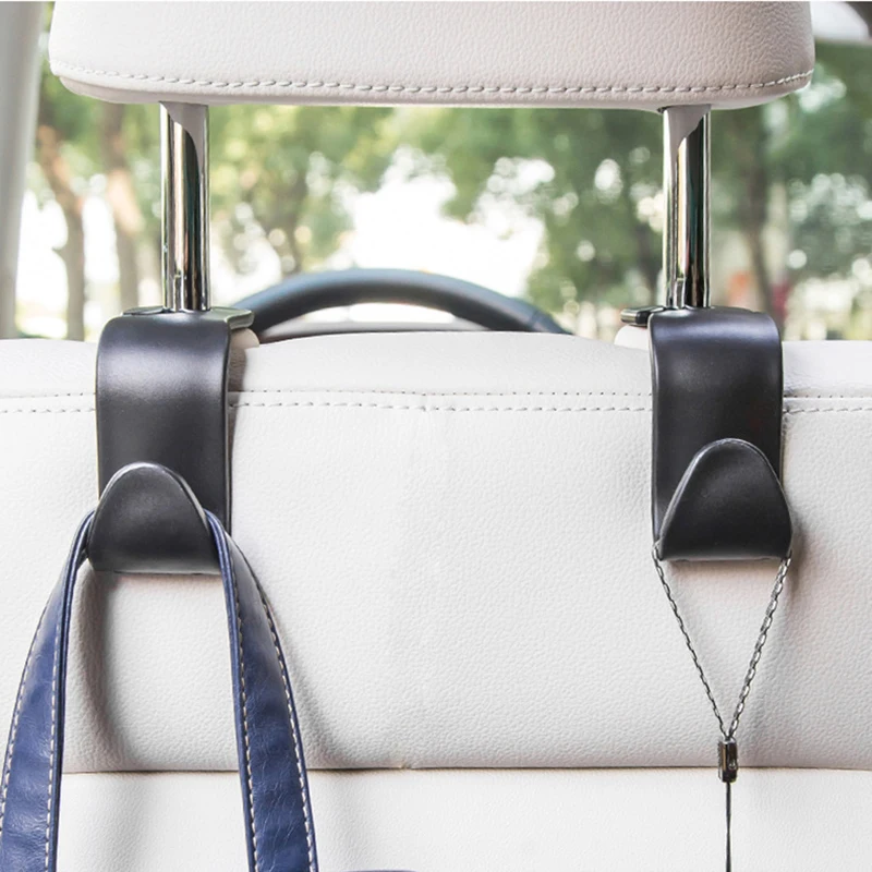 

2PCS Car Seat Headrest Hook for Auto Back Seat Organizer Hanger Storage Holder for Handbag Purse Bags Clothes Coats Universal