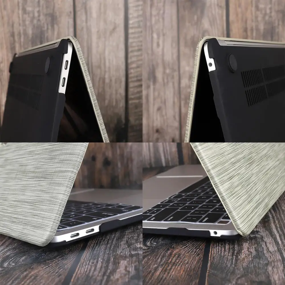 Жесткий чехол из искусственной кожи с текстурой под дерево для Macbook Air Pro 13 15