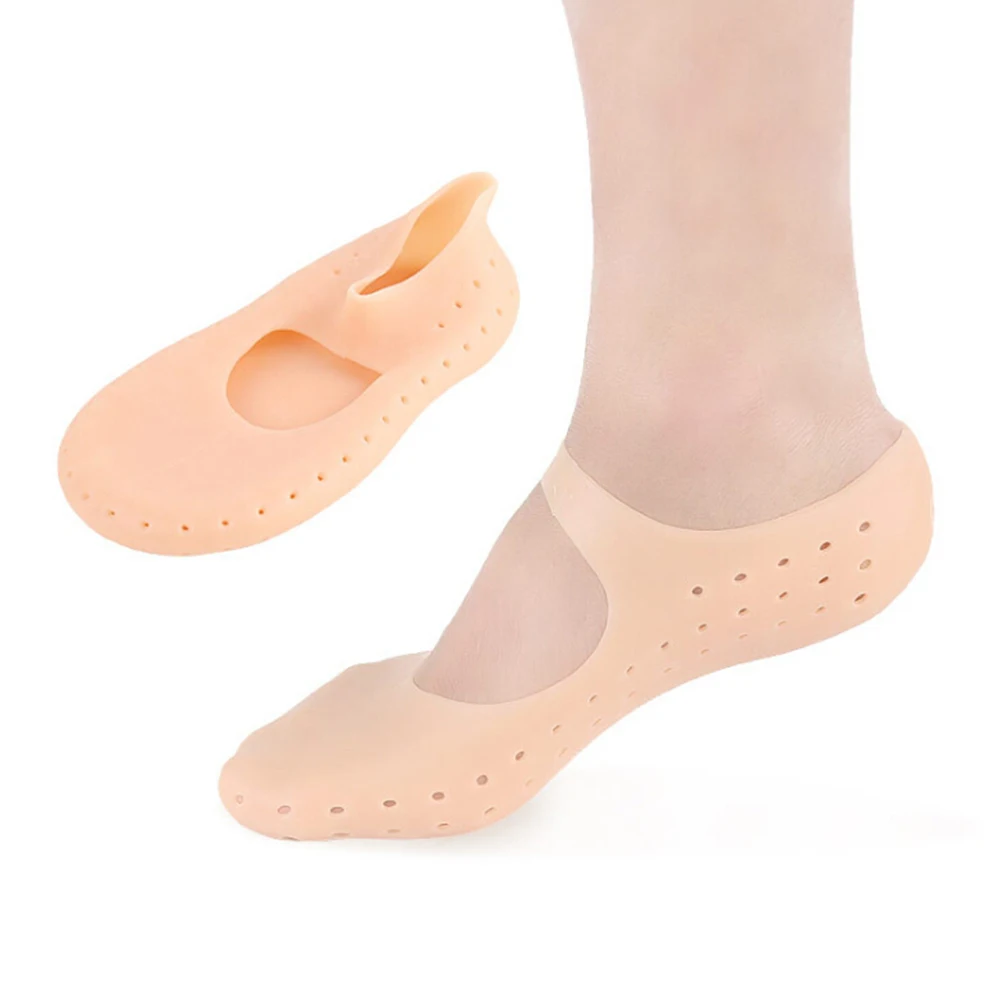 

1 Pair Foot Protector Silicone Socks Moisturizing Anti-cracking Boots Arch Support SPA Foot Protection Insert Gel Insole