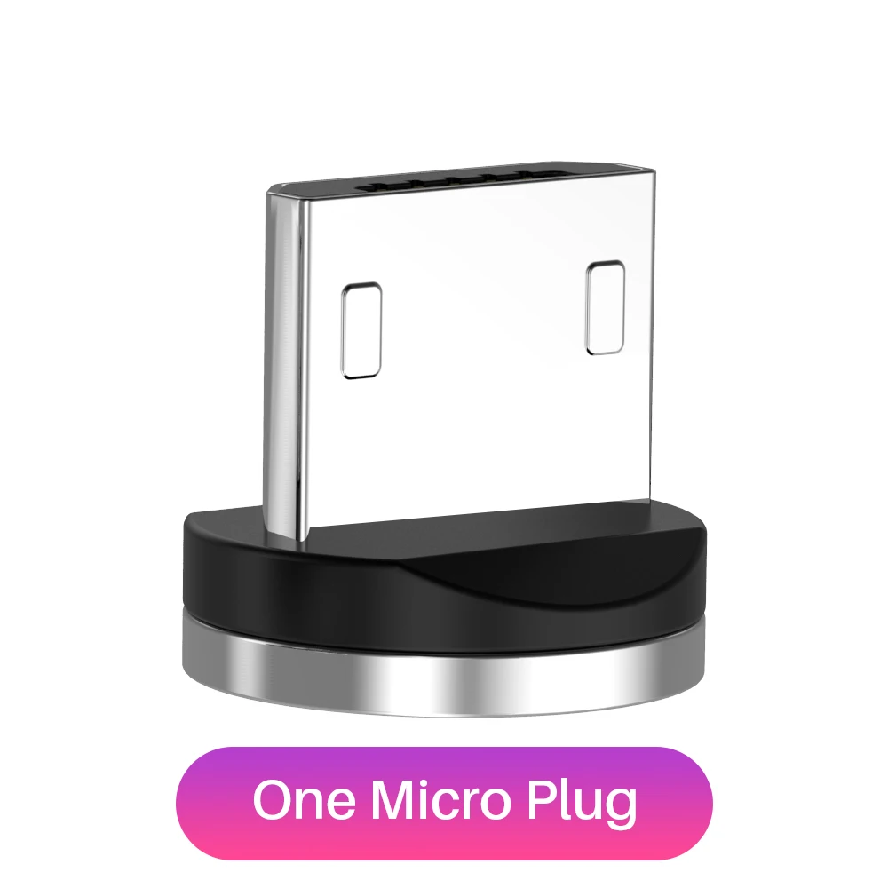 only micro plug YBD Магнитный кабель usb c кабель зарядное устройство для huawei Honor xiaomi redmi микро-usb-кабель для зарядки Шнур для iPhone samsung galaxy - Цвет: only micro plug