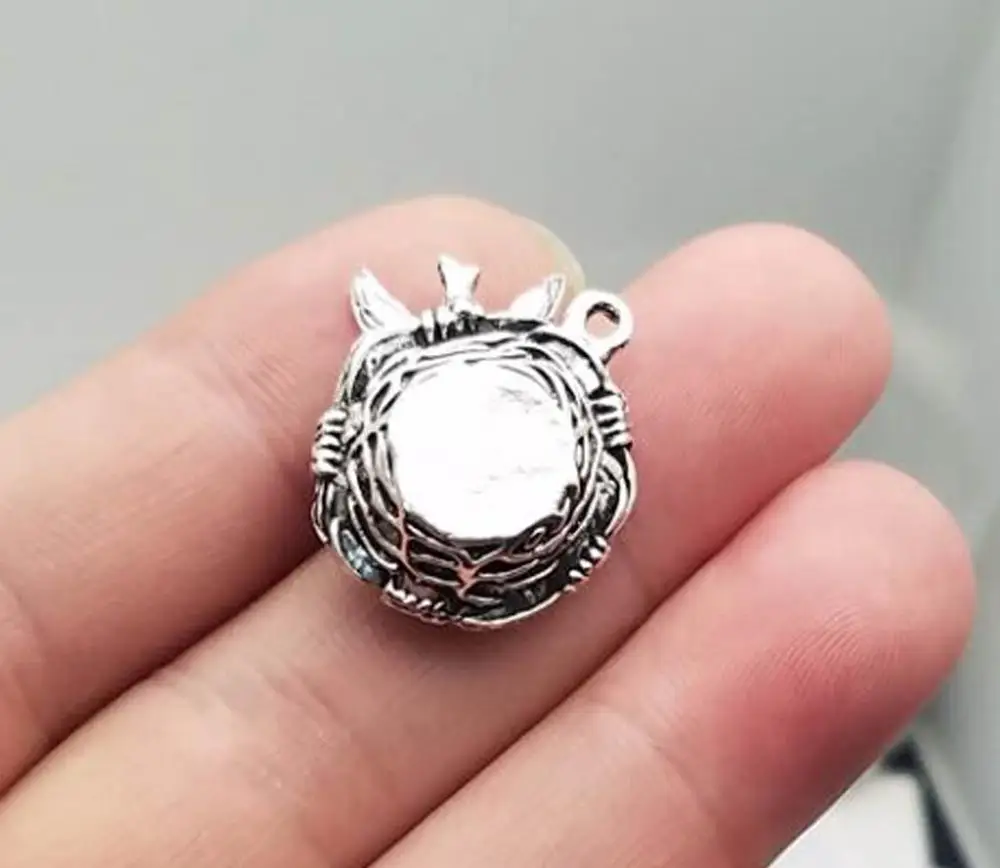 5 шт./лот 24x19x8 мм подвеска в виде птичьего гнезда Посеребренная Подвеска античном