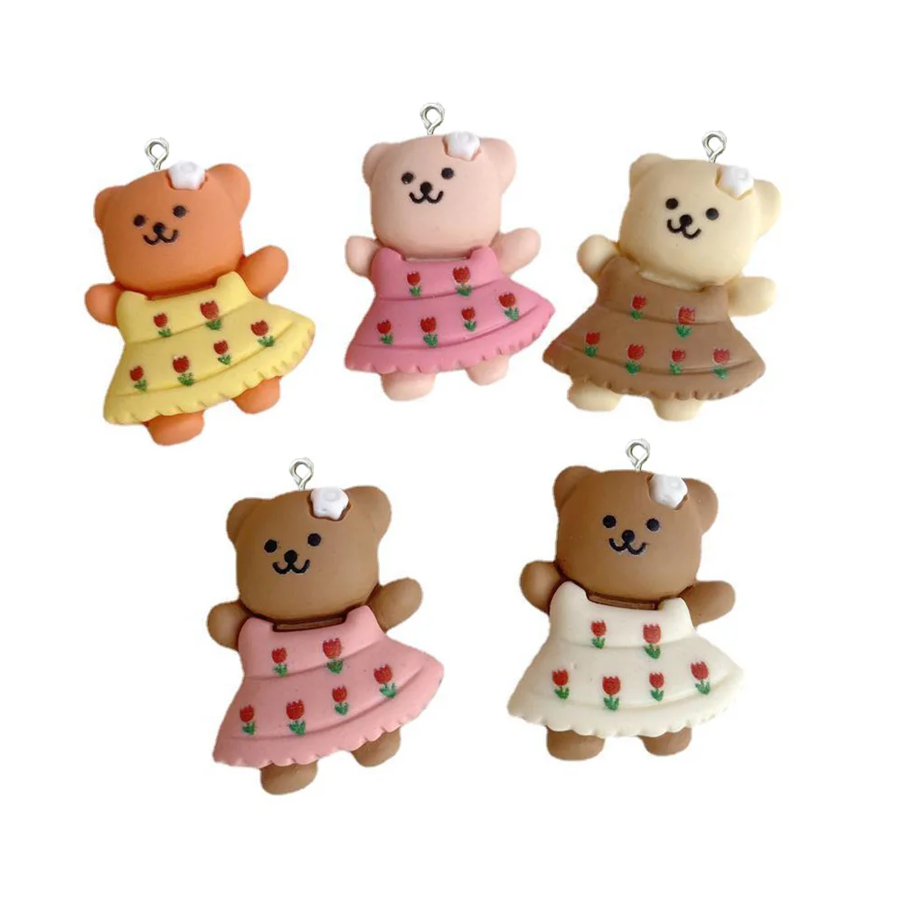 

Подвески из смолы в виде цветка, платья, медведя, для изготовления ювелирных изделий «сделай сам», фурнитура для сережек, браслетов, ожерели...