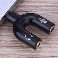 u shaped audio splitter 3 5mm 1 to 2 audio adapter stereo splitter audio to mic headset for iphone for laptop for mp3 headphone