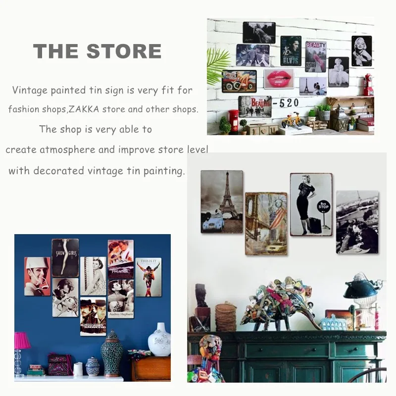 

Tin Sign Metal Plate Decorative Sign Home Decor Plaques Travel Kitchen Jazz New Orleans Metal Wall Art Decor Living Room