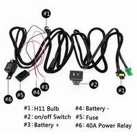 1 set car fog light h11 881 h9 wiring harness socket for nissan honda ford led lamp wire connector with relay onoff switch kit