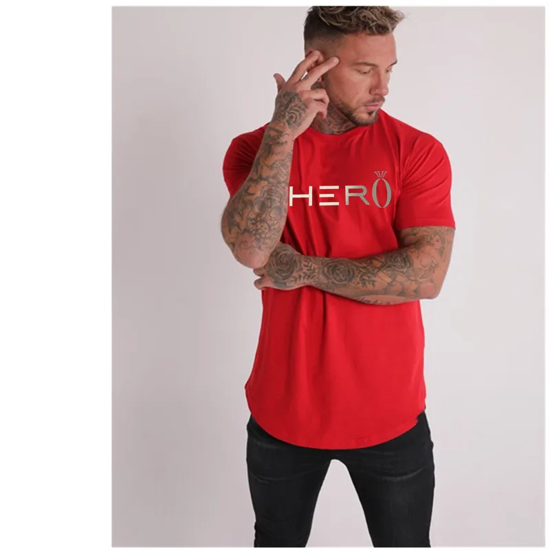 

Summer T-shirts New Fitness Fashion Sports T-shirt Round Neck Solid Color Men's Running Quick-drying Cotton Fitness Shirts