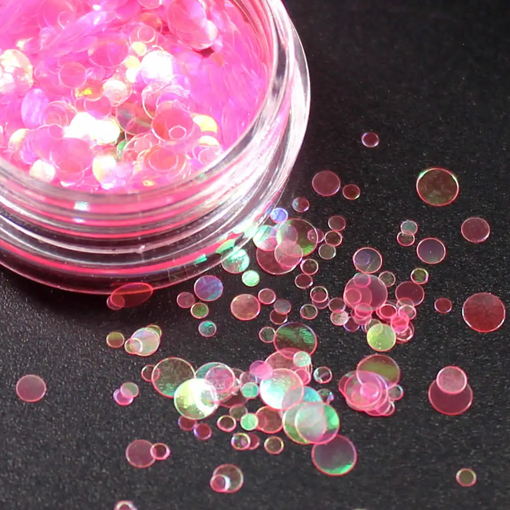 Блестящие круглые ультратонкие блестки 1 шт. наклейка для ногтей художественное