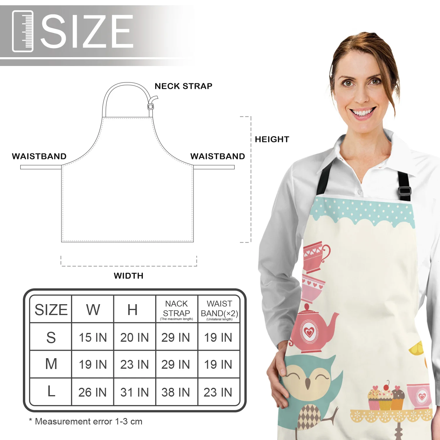 Tophome Кухонные фартуки с животными вечерние милые рисунком совы птицы