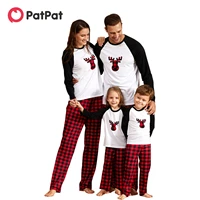 patpat christmas plaid deer print family matching pajamas sets flame resistant