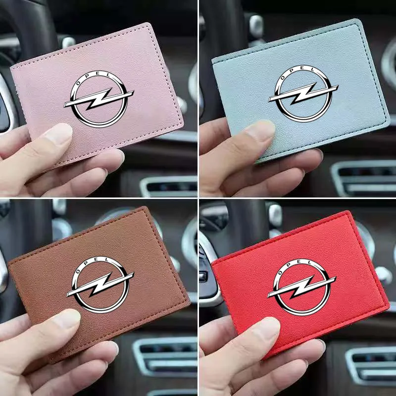

Car Driver License Holder PU Card Bag Car Logo Driving Documents For Opel Insignia Vivaro Astra j h g Corsa Vectra Zafira Antara