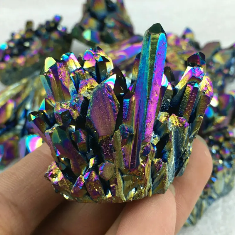 Natural Quartz Crystal Rainbow Titanium Cluster Mineral Specimen Healing 30-100g | Дом и сад