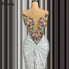 Женское вечернее платье-русалка, длинное платье в турецком стиле, с бисером, V-образным вырезом, для выпускного вечера, в стиле арабских знаменитостей, размера плюс