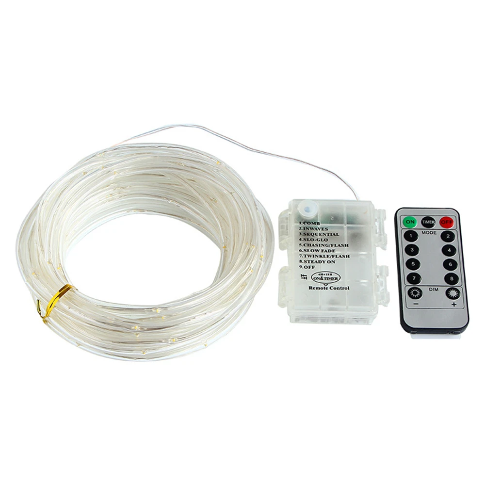 

5/10M 50/100 LED Outdoor Tube Rope Strip String Light RGB Lamp Xmas Home Decor Christmas Lights-8 Mode Waterproof Garland