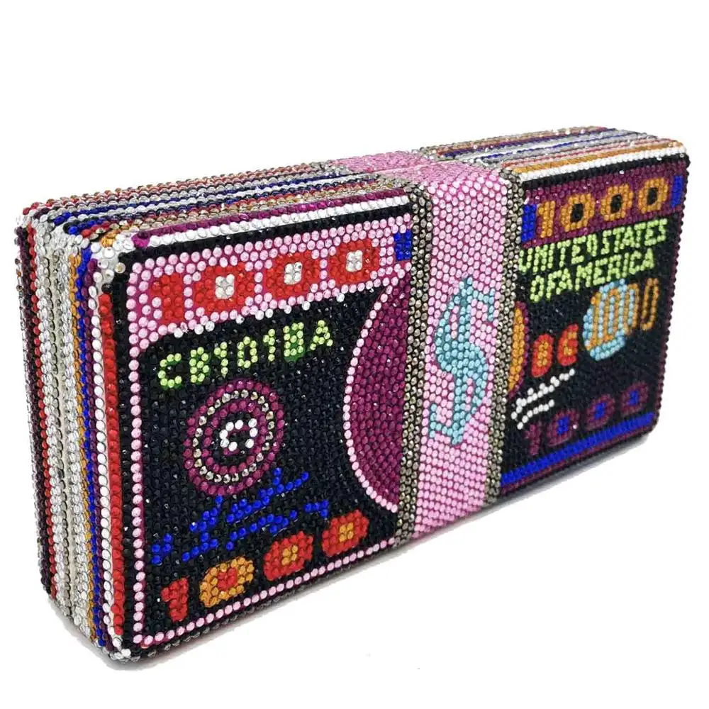 Onekeen Дамский $1000 кошелек для денег со стразами блестящая сумка клатч через плечо