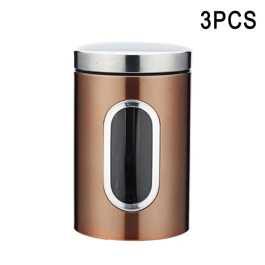 

Economical 3pcs Tea Coffee Sugar Storage Canisters Jars Pots Kitchen Container Tins ds99