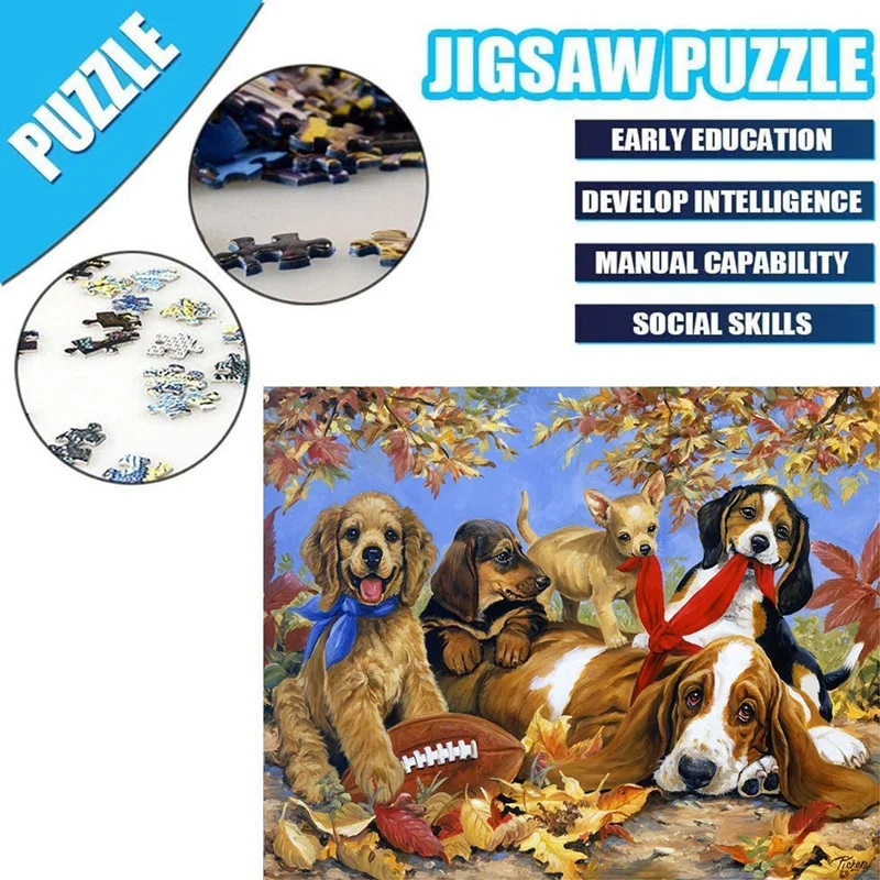 1000 Piece Jigsaw Puzzles For Adults Kids Intellectual Educational Game Difficult and Challenge/Cute Pet | Игрушки и хобби
