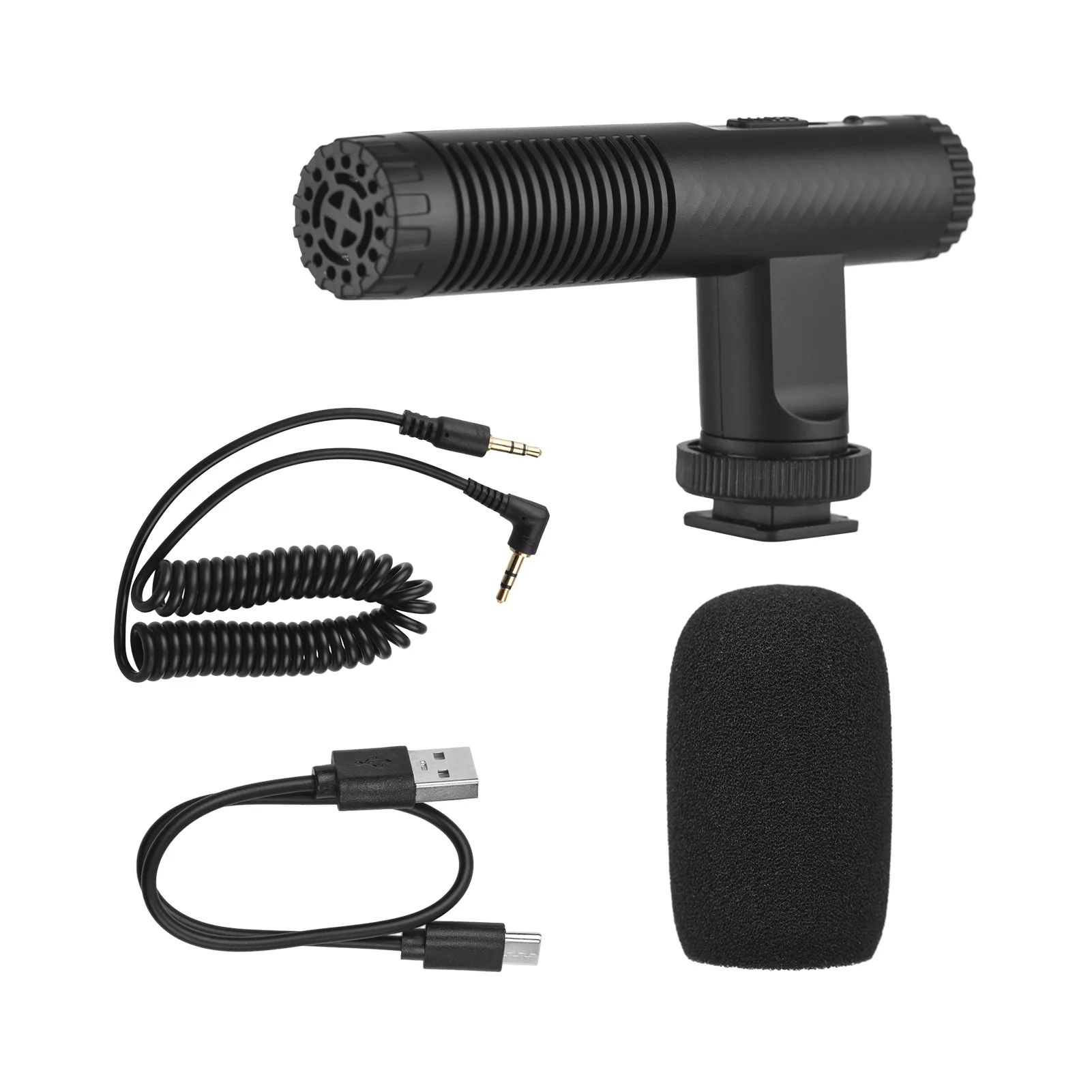 

Portable Stereo Microphone Video Recording Mic Mini Mic 3.5mm TRS Plug Built-in Rechargeable Battery for DSLR Cameras Camcorder