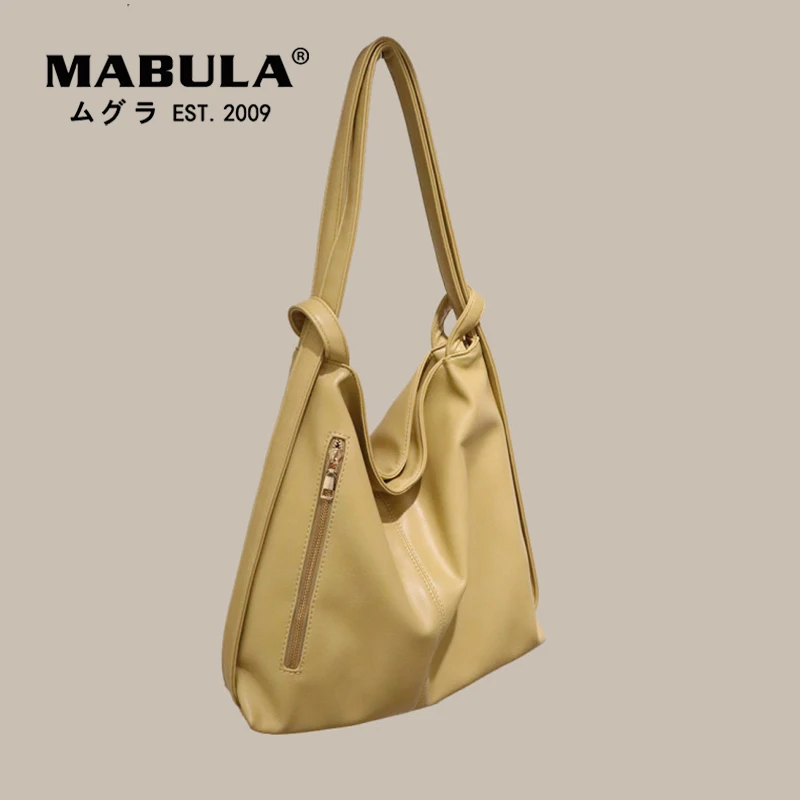 

Женская сумка через плечо MABULA, винтажная кожаная вместительная сумка-хобо, повседневная сумка-тоут и сумочки