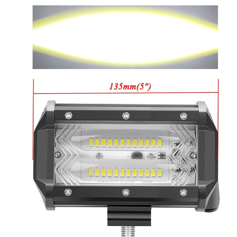 Светодиодный прожектор VISORAK для внедорожников 5 дюймов 72 Вт 4x4 4WD ATV SUV UTV рабочий